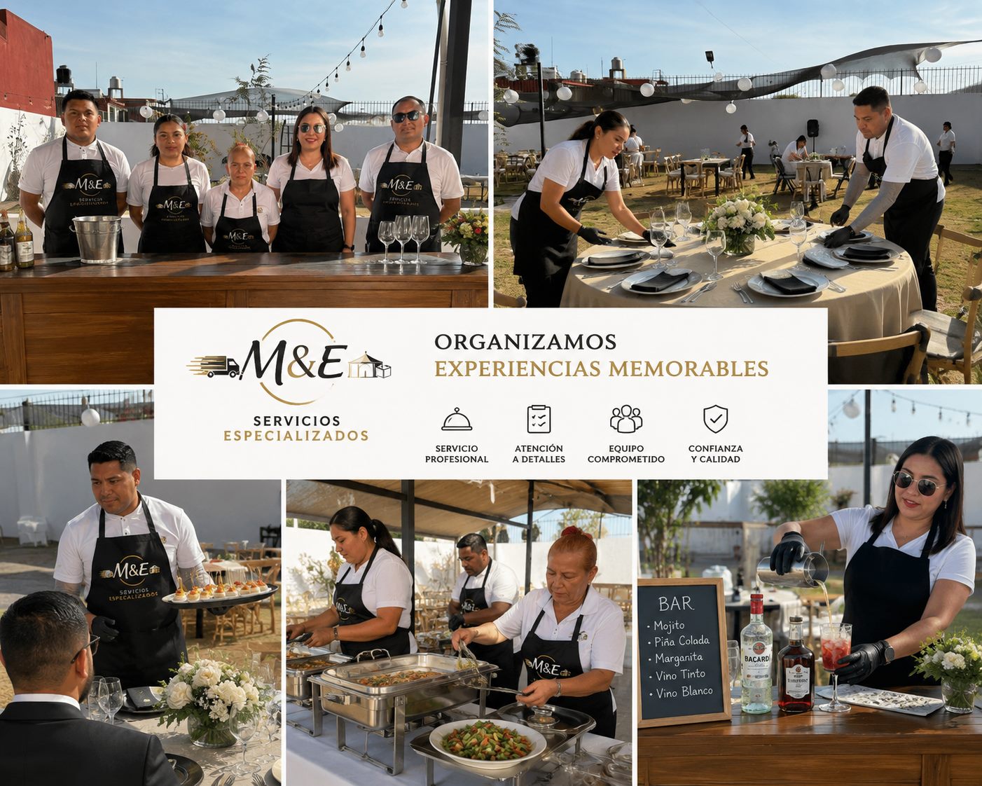 Equipo de meseros y servicio profesional